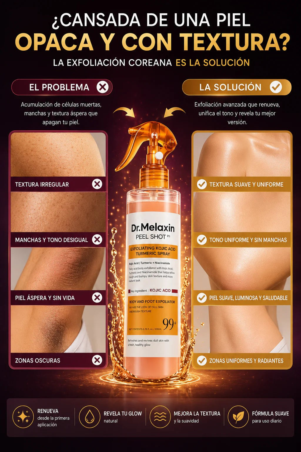 Compra 1 y Llévate 2 - Dr. Melaxin Peel Shot™ Exfoliante Corporal Kojic + Cúrcuma