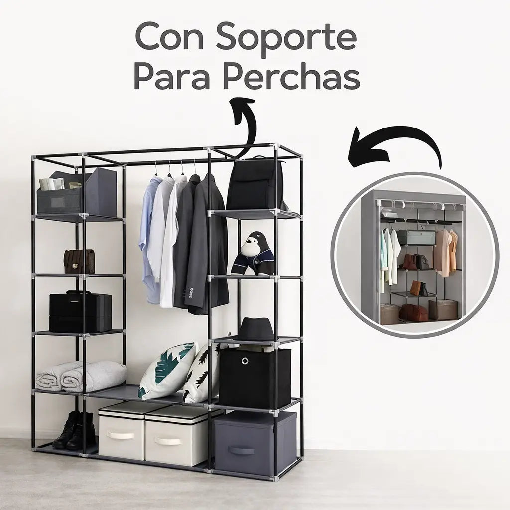 Closet Plegable Multiuso MaxCloset™ + Zapatero Perchero [ÚLTIMAS UNIDADES]