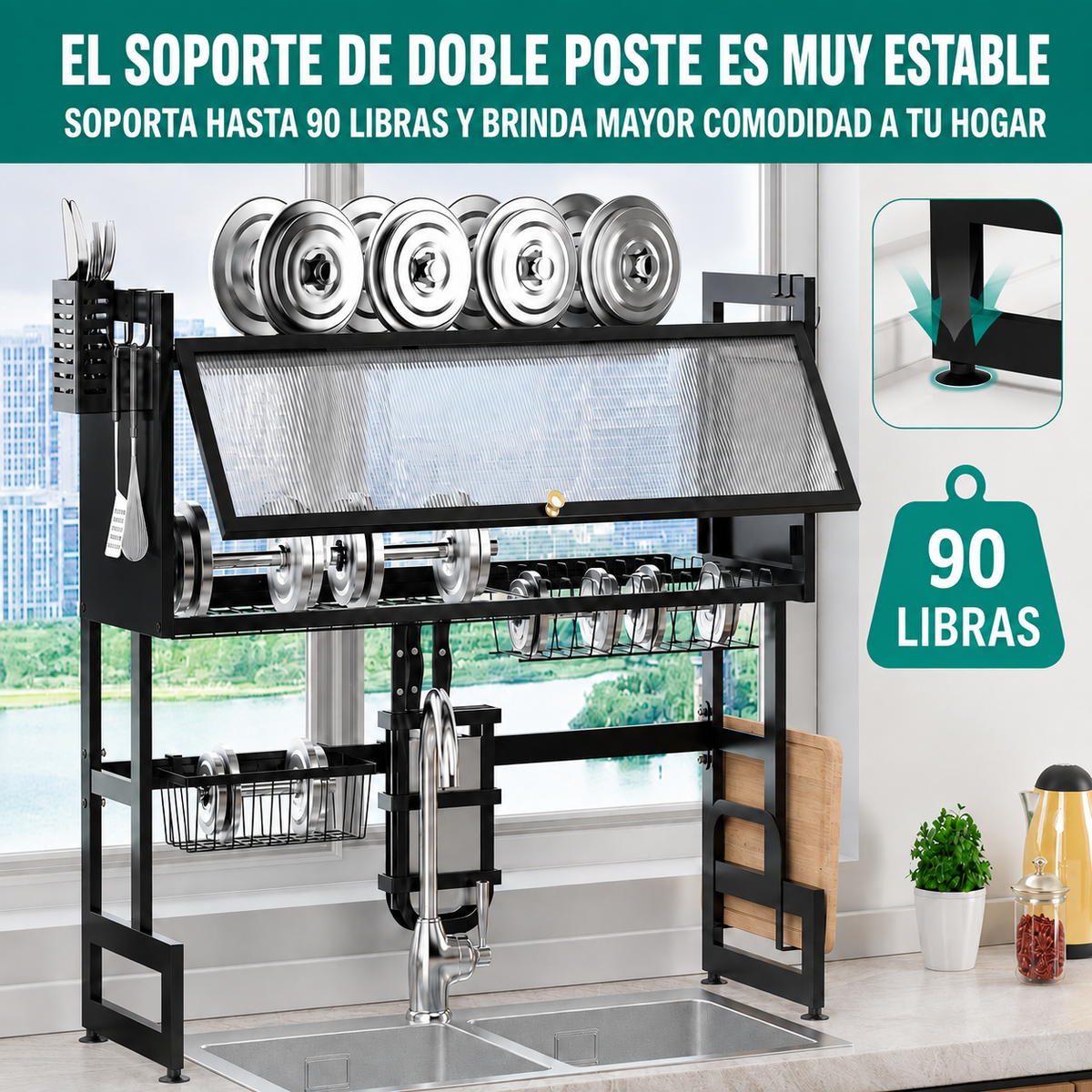 Escurridor Doble Nivel Con Puertas™ + 5 Paños Mágicos de Regalo [ÚLTIMAS UNIDADES]