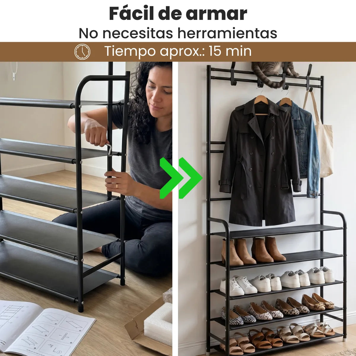 Organizador zapatero y ropero de 5 niveles
