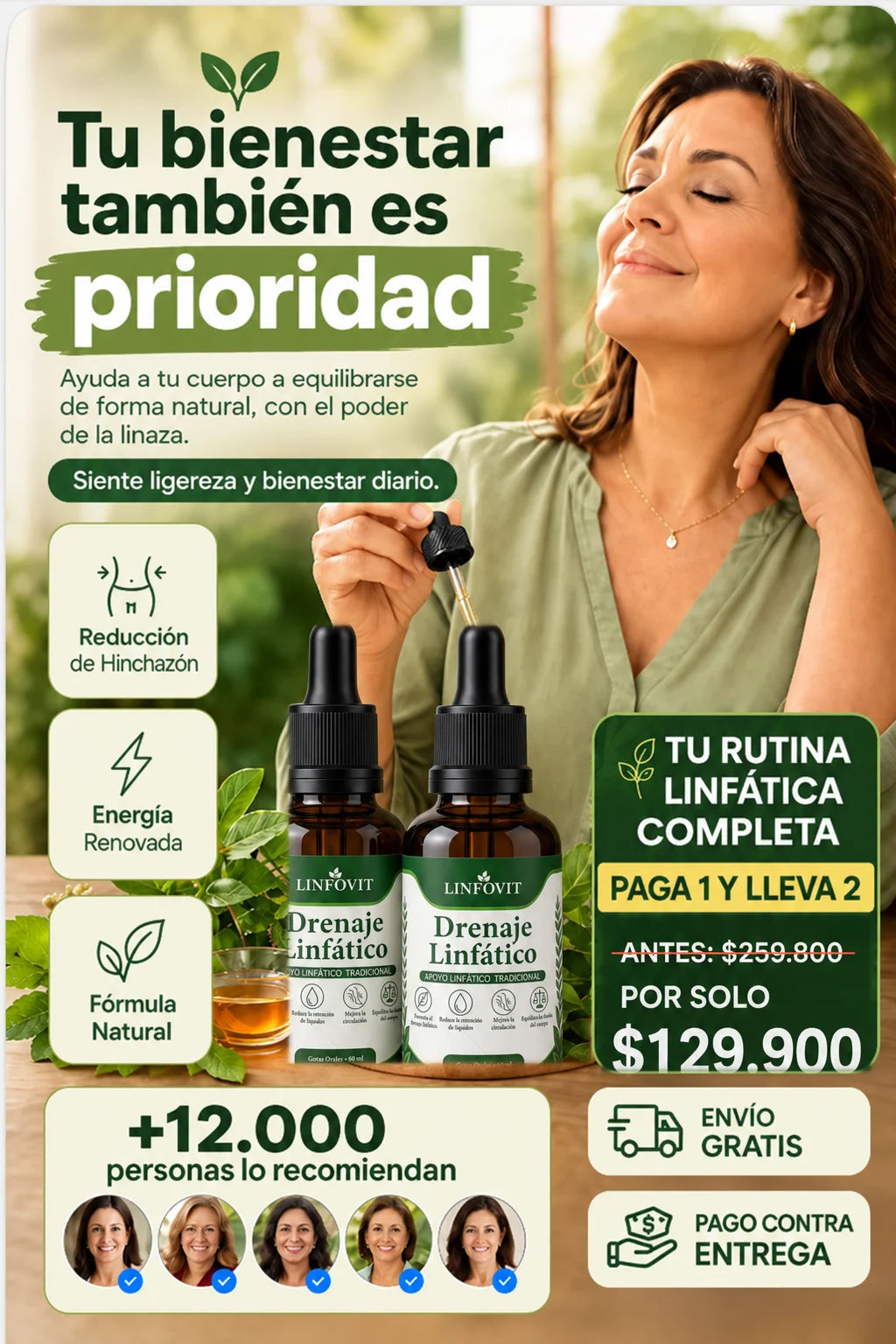 Tu bienestar también es prioridad: reducción de hinchazón, energía renovada, fórmula natural. Compra 1 y llévate 2